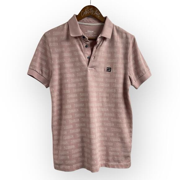 FCUK Pink Polo Shirt French Connection Men’s Small Short Sleeve - Picture 1 of 7